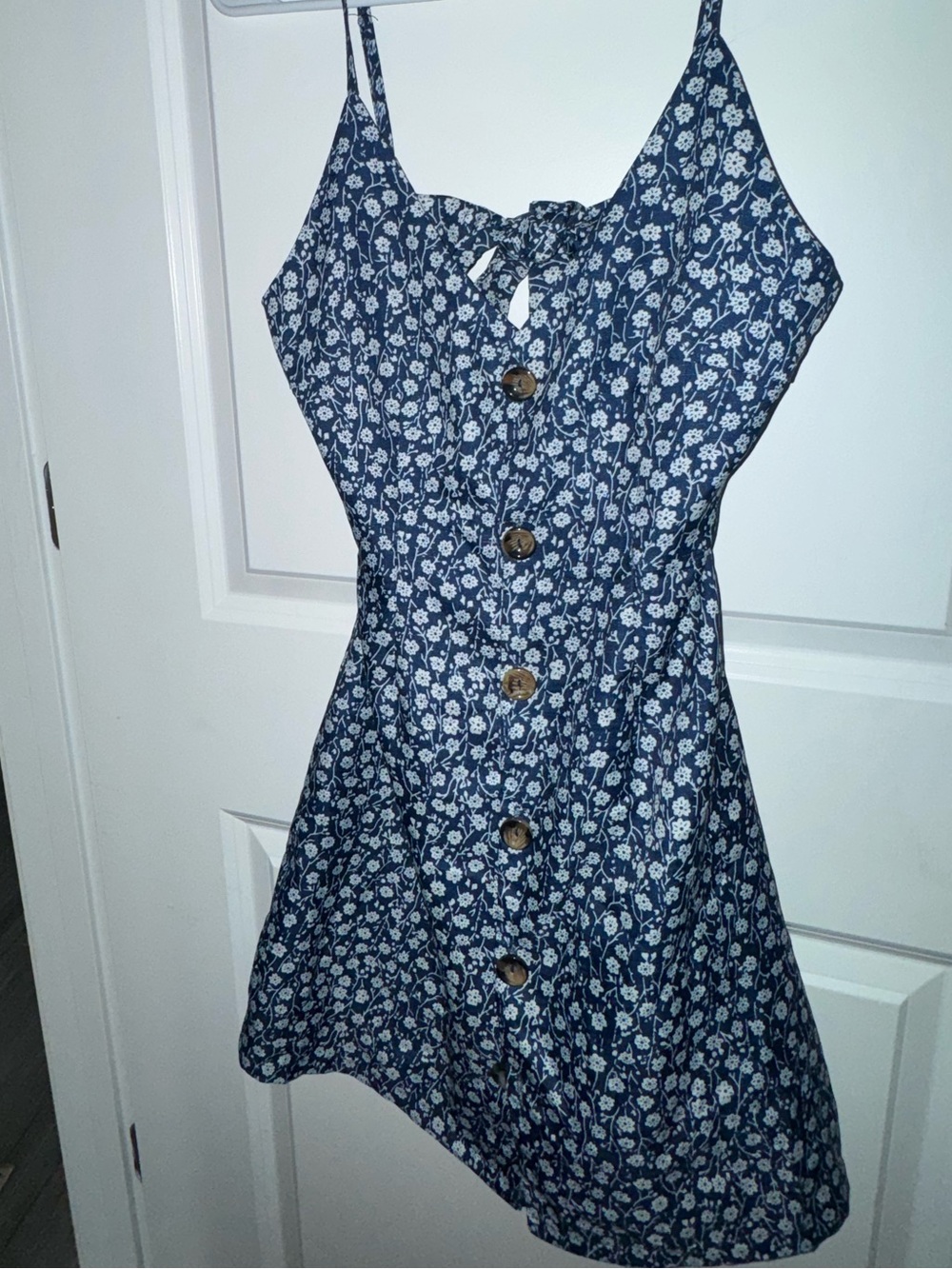 Blue Floral Button-Front Sundress